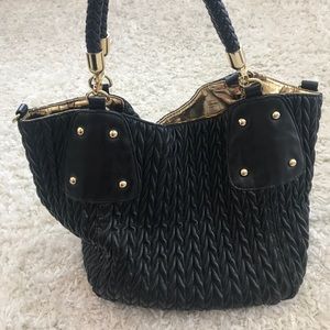 Women’s black big Buddha hobo bag